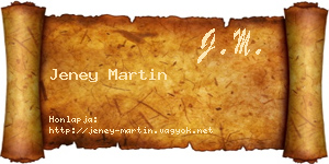 Jeney Martin névjegykártya
